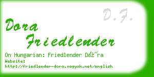 dora friedlender business card